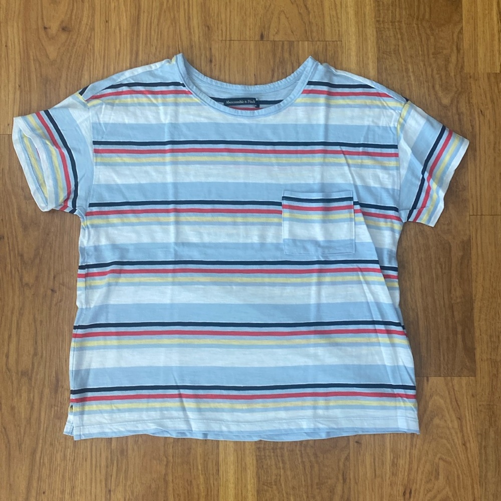 Abercrombie & Fitch striped, short sleeve pocket tee - Picture 1 of 10